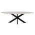 Ava White Marble Oval 6 Seater Dining Table